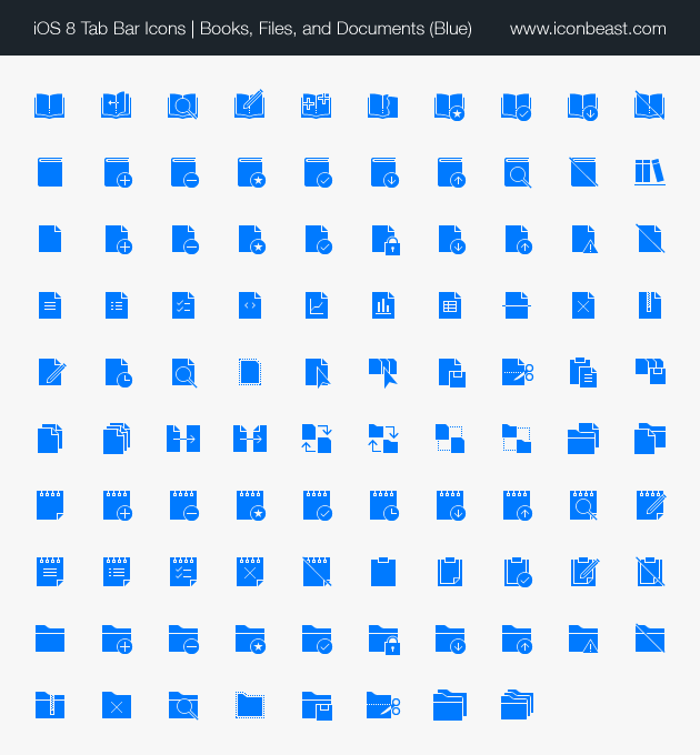 books files documents iOS tab bar icons blue