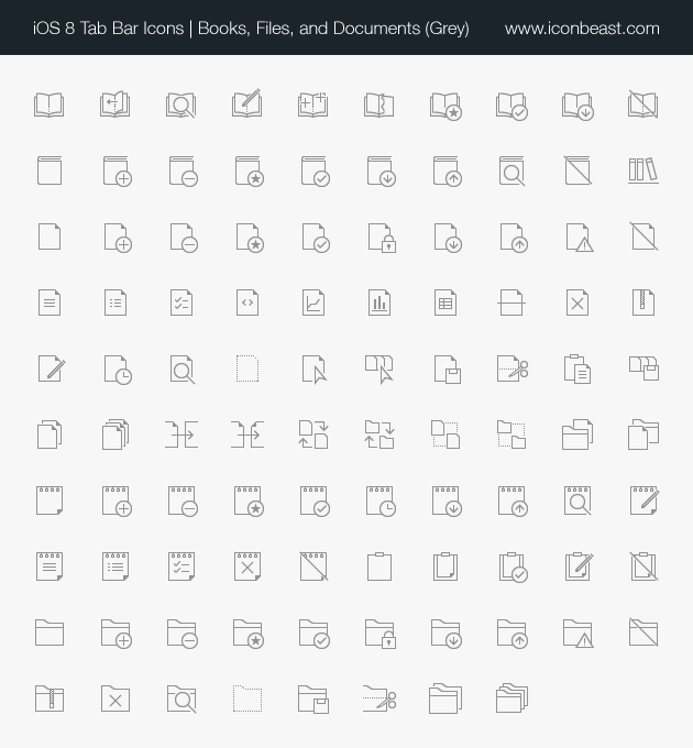 books files documents iOS tab bar icons black