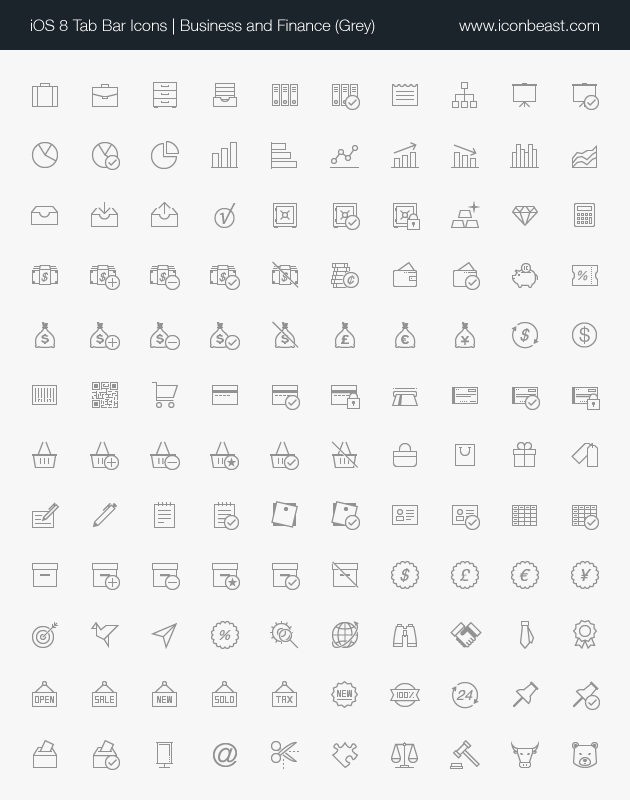 business finance iOS tab bar icons black