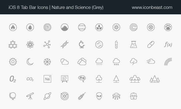 nature science iOS tab bar icons black